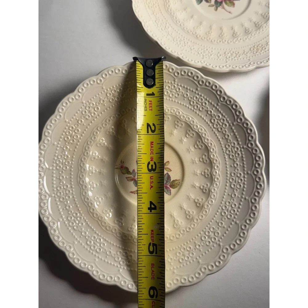 Vintage Copeland Spode Jewel Billingsley 3 Rose Saucers Made In England 1926 Lot